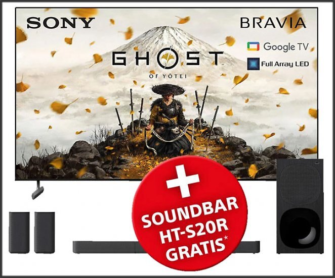 SONY BRAVIA KD-55X85L LED TV (Flat, 55 Zoll / 139 cm, UHD 4K, SMART TV, Google TV) inkl. Sony HT-S20R Soundbar mit kabellosem Subwoofer im Wert von 192,99€