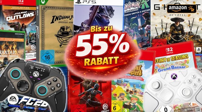Gaming-Deals auf Amazon mit bis zu 55 % Rabatt