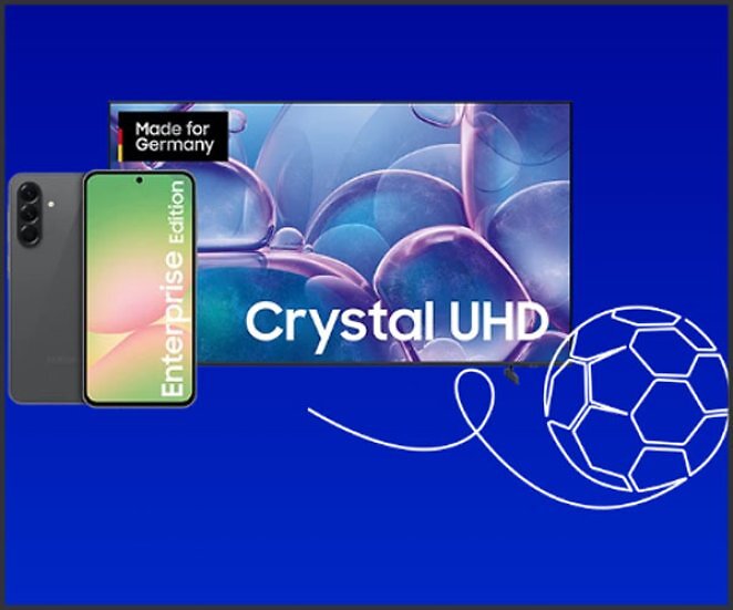 Samsung 55'' Crystal UHD U7079F mit Vertrag O2 Mobile M Plus mit 50 GB+. Gratis dazu: Galaxy A56 EE
