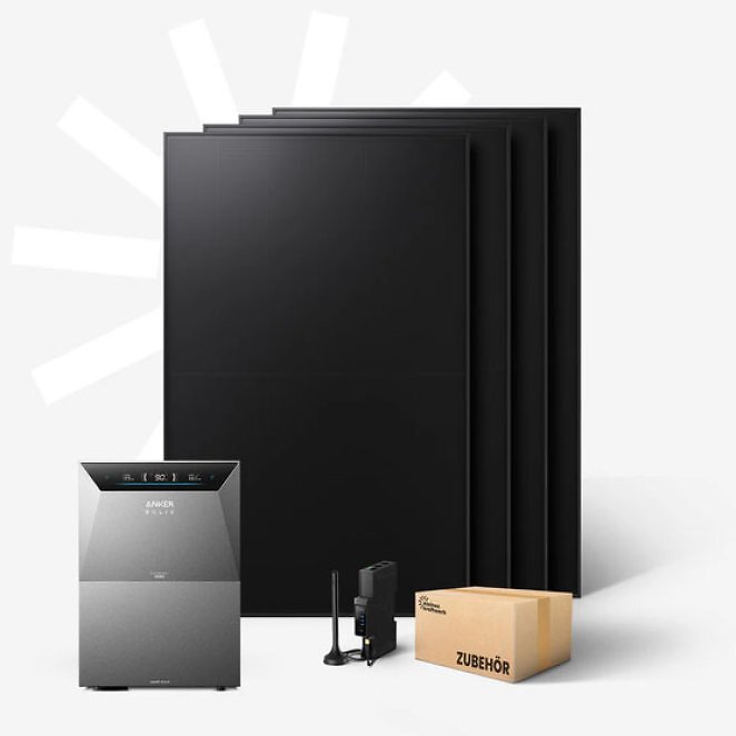 PCGH Deal:Quattro (BC) - 1920Wp Balkonkraftwerk mit Speicher Anker SOLIX Solarbank 4 Pro