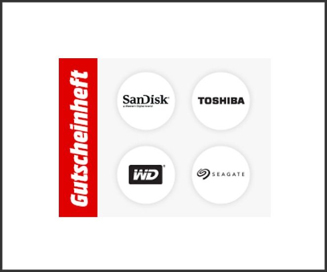 20% Extra-Rabatt auf Festplatten und Speicherkarten