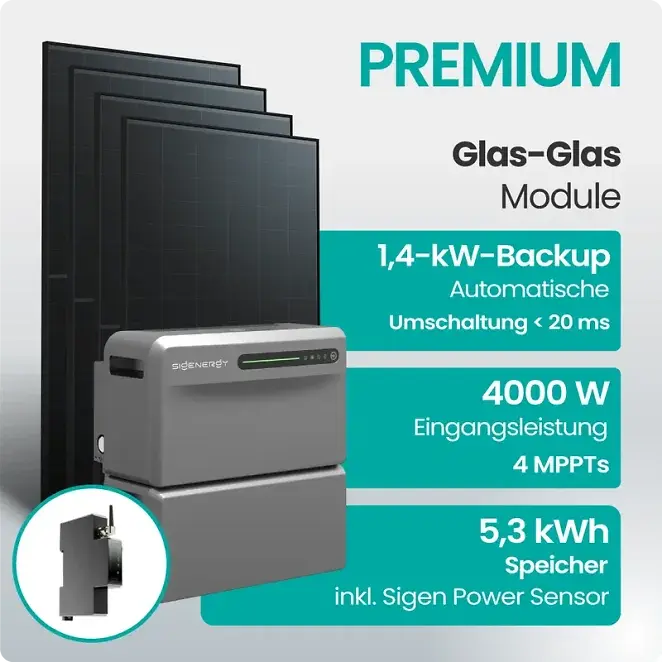 Tepto 2000W Balkonkraftwerk Premium mit Sigenergy SigenMate mit 5,38kWh Speicher