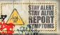 Neben dem Biohazard-Logo gibt es die Worte "Stay Alive", "Stay Alert" und "Report Symptoms" zu lesen. Enhüllt Capcom <strong>Resident Evil 6</strong> auf den VGA2010 am Samstag?