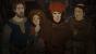 Alienas Vater, Aliena, Jack und Prior Philip sind vier der wichtigsten Charaktere in The Pillars of the Earth.
