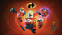 Familie Parr: Mr. Incredible, Elastigirl, Violetta, Flash und Jack Jack.