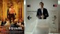 Kinoplakat und Szenenbild zu "The Square"