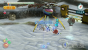 Das ist Multitasking: Die gelben Pikmin bearbeiten die Strombarriere, links wühlen andere Zwerge einen Durchgang frei, während ein blaues und ein rotes Pikmin eine erbeutete Kirsche zum Schiff tragen.