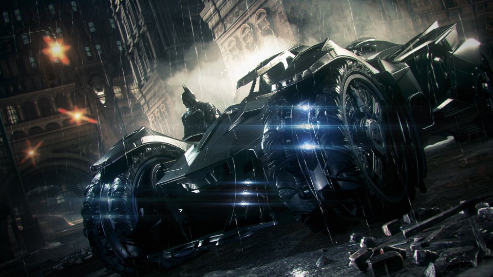 In Batman: Arkham Knight spielt auch erstmals das Batmobil eine größere Rolle. Mit dem könnt ihr euch Fahrzeugschlachten liefern oder die Spielwelt von Gotham City erkunden.