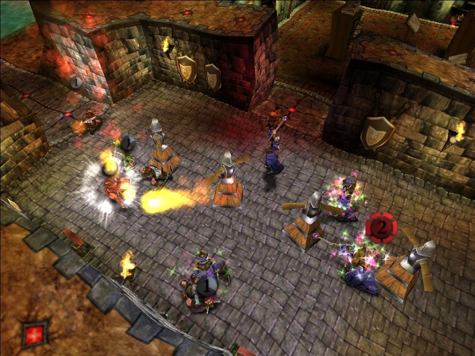 Kämpfe laufen ohne nennenswerte Taktik ab: Kreaturen hauen, spucken und zaubern drauflos, bis die Gegner umfallen. (Bild: Dungeon Keeper 2)