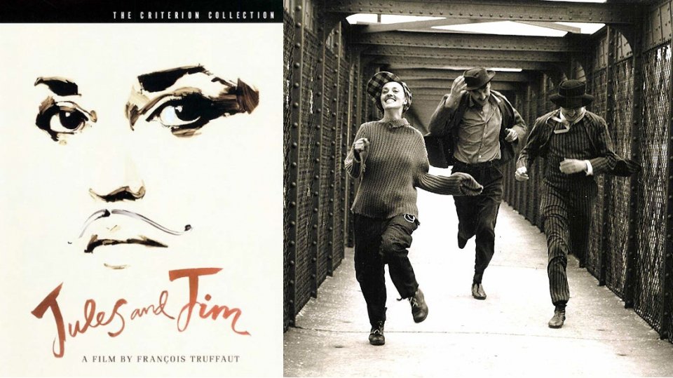 Kinoplakat und Szenenbild zu 'Jules und Jim'