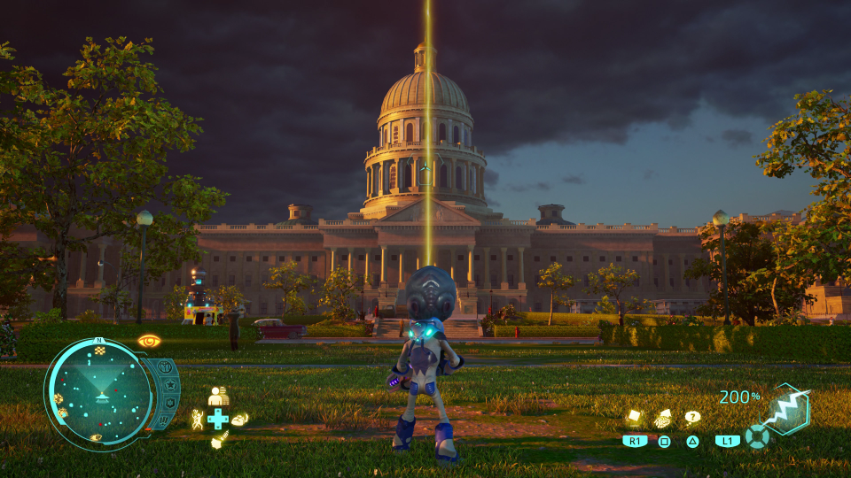 Destroy All Humans! wurde mit Hilfe der Unreal Engine 4 fit für das Jahr 2020 gemacht. Vor allem die Spielwelt sieht dank des Comiclooks echt schnieke aus.