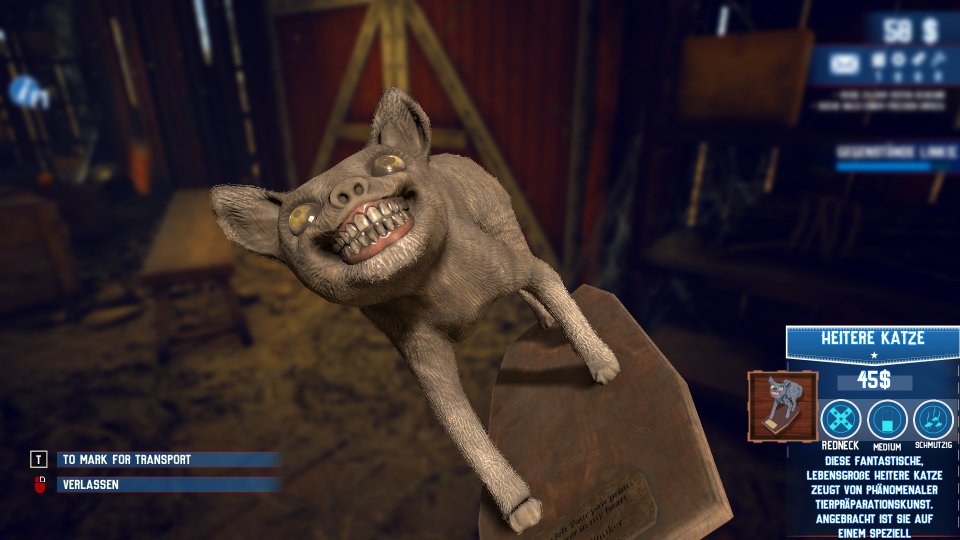 Barn Finders entpuppt sich als reichlich skurril. Der Spieler muss zum Beispiel immer wieder ausgestopfte Tiere finden und verkaufen. Hier ein besonders hübsches Exemplar.&nbsp; <br> &nbsp;