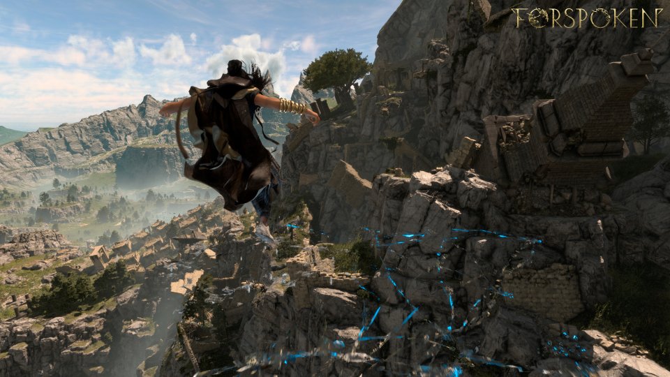 Athia bietet offenbar eine sehr zerklüftete Landschaft mit jeder Menge Vertikalität. Perfekt für unsere magischen Parkour-Künste.