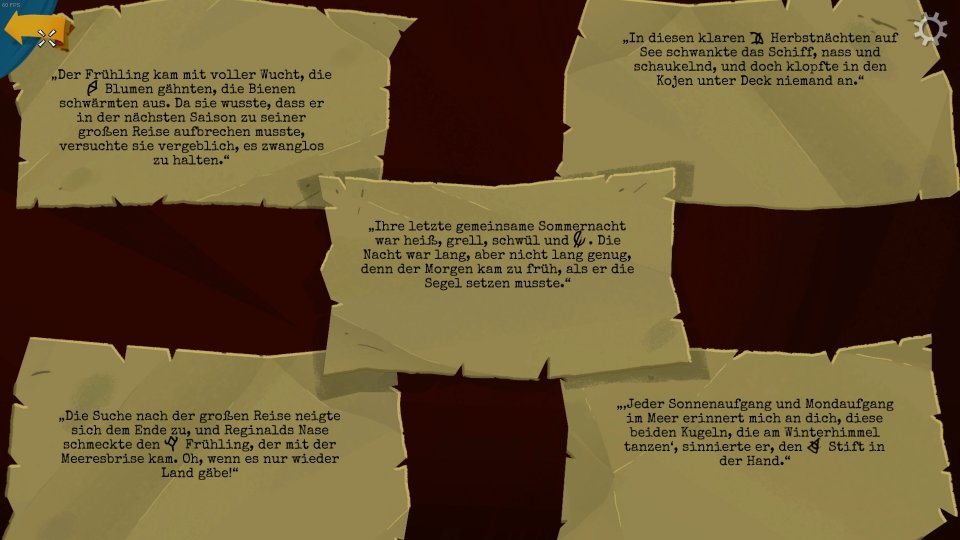 Die fünf Zettel lassen sich nach Jahreszeiten sortieren. Die Symbole darauf weisen den Weg.&nbsp;