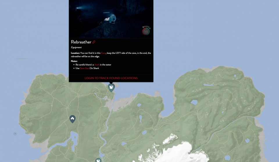 Map-Markierung für das Tauchgerät in Sons of the Forest