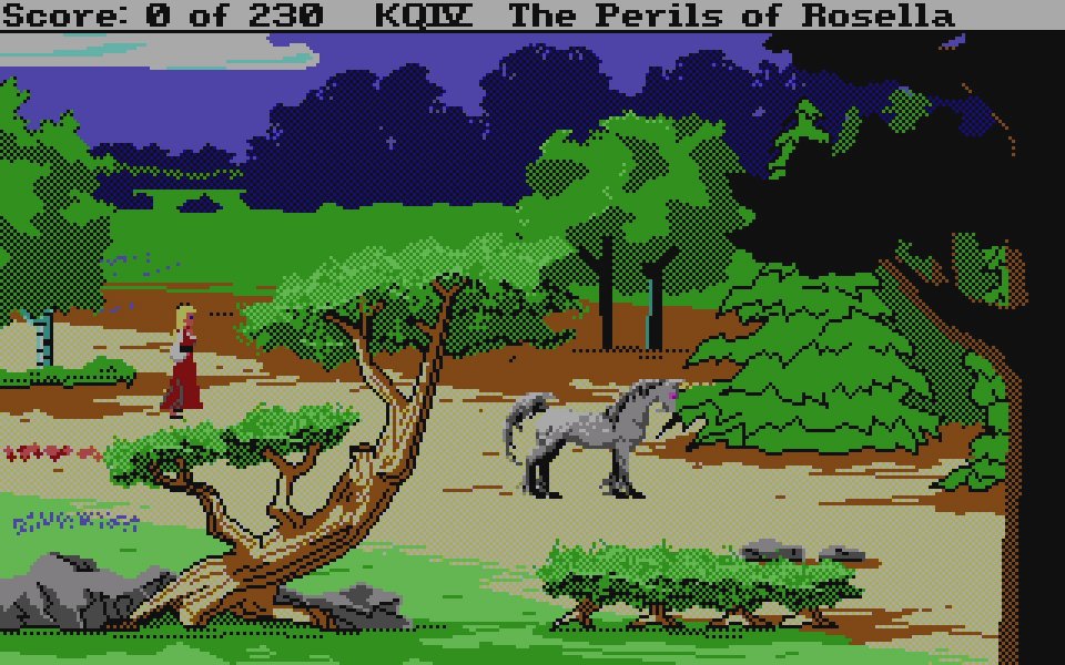 In King's Quest 4 streifen wir auch durch den Wald.