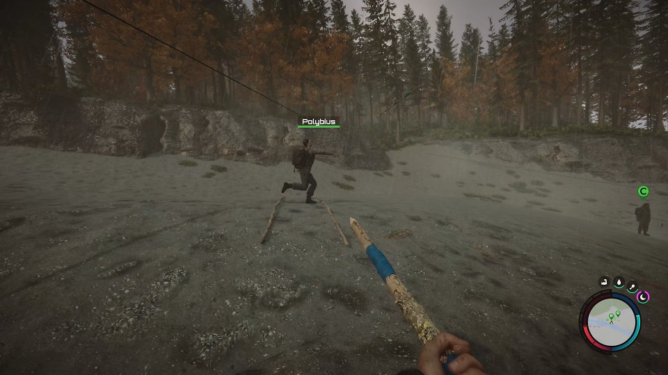 Spieler wirft Speer