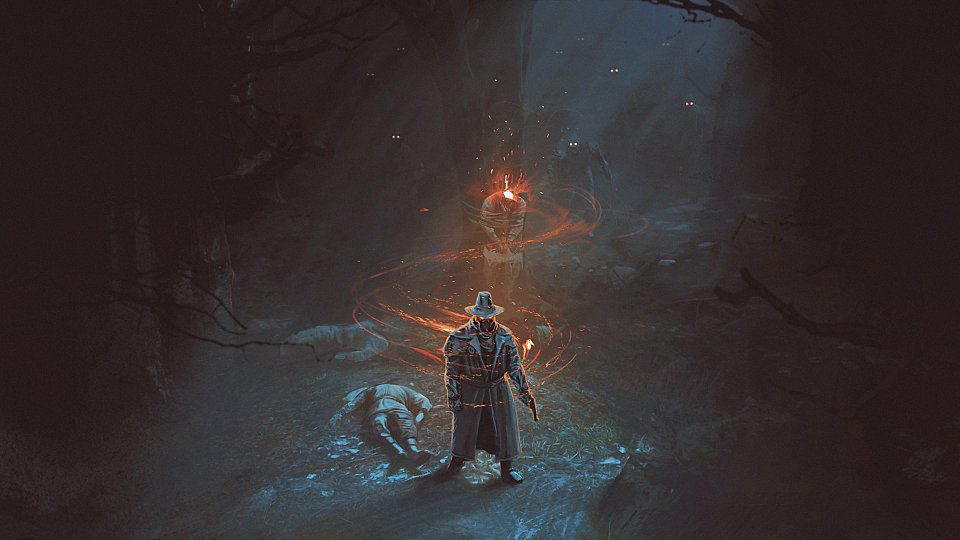 Ein Artwork vom Preyer der Witchfire in sich aufnimmt.