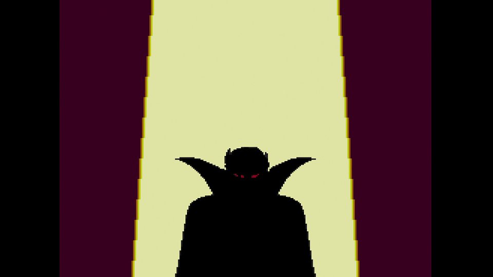 Draculas Silhouette im Intro des Spiels