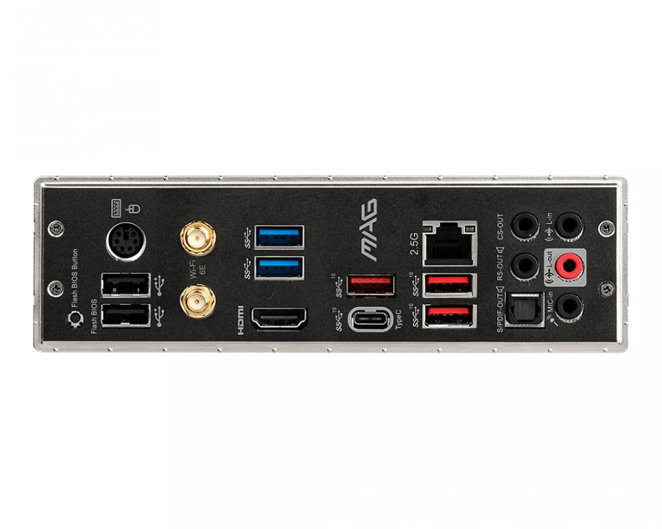 Backpanel eines MAG X570S TOMAHAWK MAX WIFI