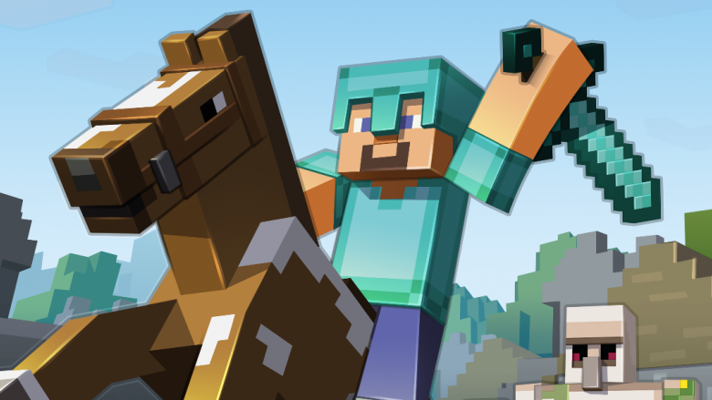 Minecraft: Figur auf Pferd