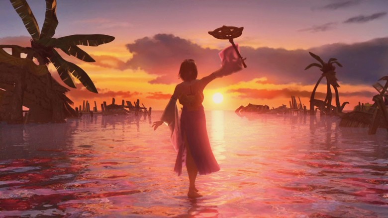 Malerisch: Trotz ihres Alters sind die CGI-Sequenzen nach wie vor wunderschön anzusehen. Yunas Tanz auf dem Wasser ist an Atmosphäre nicht zu überbieten (FF 10).