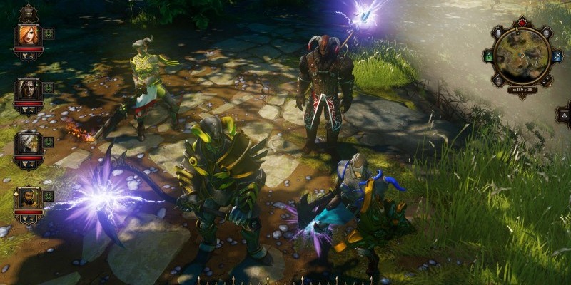 Angelegte Ausrüstung wird an euren vier Spielfiguren dargestellt.