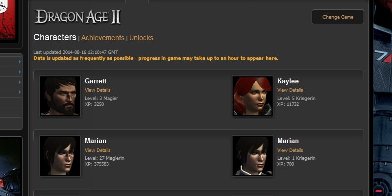 Dragon Age 2-Profil im BSN.