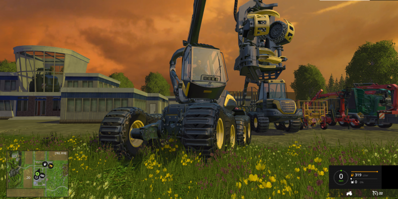 Landwirtschafts-Simulator 15: Erstmals in der Spielreihe dürft ihr auch mächtige Forstwirtschafts-Maschinen lenken.