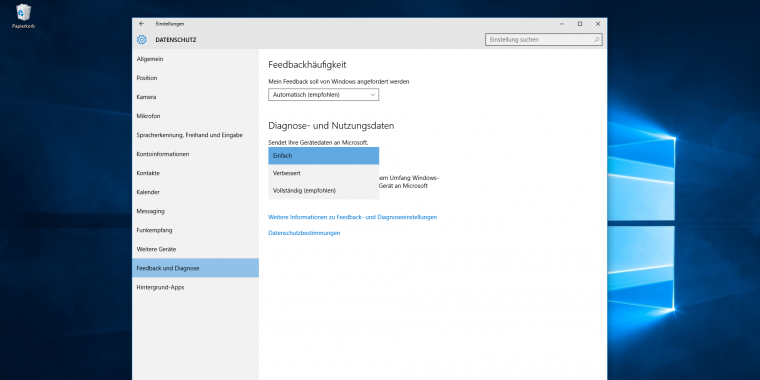 Übertragung der Telemetrie-Daten in Windows 10 Home und Pro ausschalten - so geht's