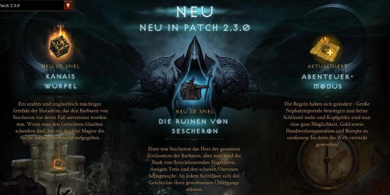 Diablo 3: Reaper of Souls - Patch 2.3.0 - Erste Eindrücke.