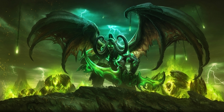 Hier seht ihr Illidan, den Bösewicht aus World of Warcraft.