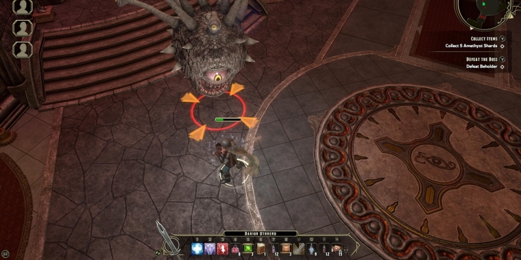 Sword Coast Legends: Ein Beholder stellt sich dem Helden entgegen. Dieser Gegner ist aufgrund seiner Magie nicht zu unterschätzen!