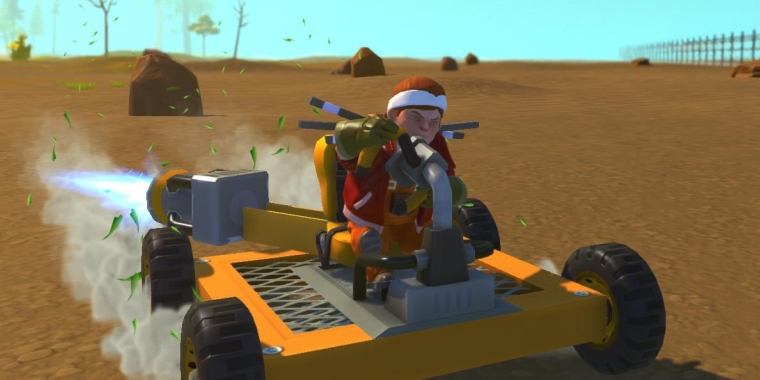 Kleine Fahrzeuge kann man in Scrapmechanik in wenigen bauen und anschließend auch mit ihnen eine Runde drehen.