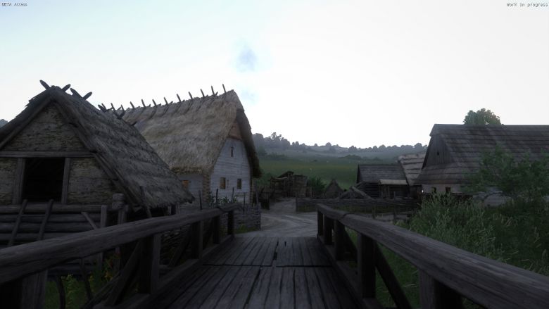 Kingdom Come: Deliverance, Beta - Kühle Abendlichtstimmung in Dorf Talmberg