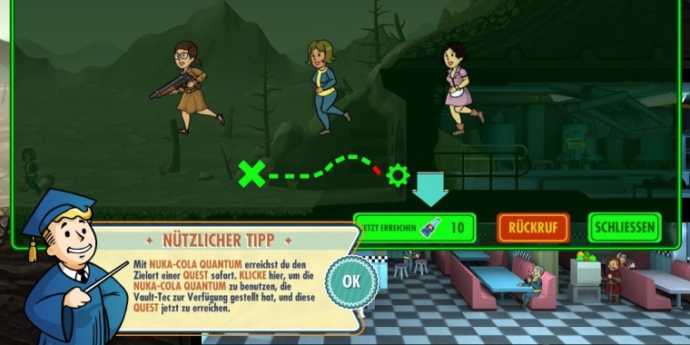 Für die Schnellreise löhnt ihr hier 10 Nuka Cola Quantums...