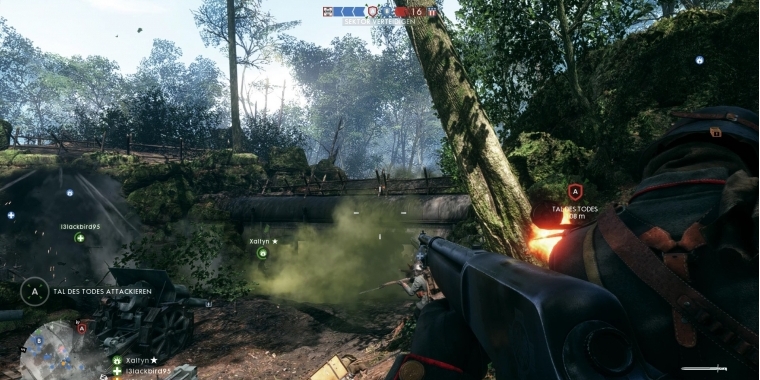 Battlefield 1: Die grüne Suppe da vorn ist sehr effektiv bei der Schlachtfeldkontrolle. Setzt Gasgranaten deshalb gezielt an Engstellen ein.