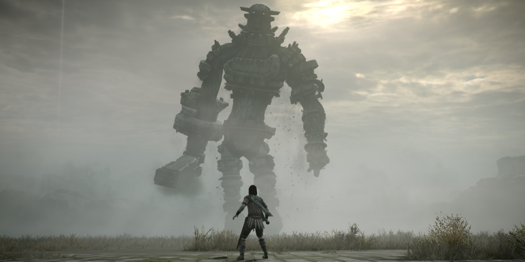 Kampfszene aus Shadow of the Colossus.