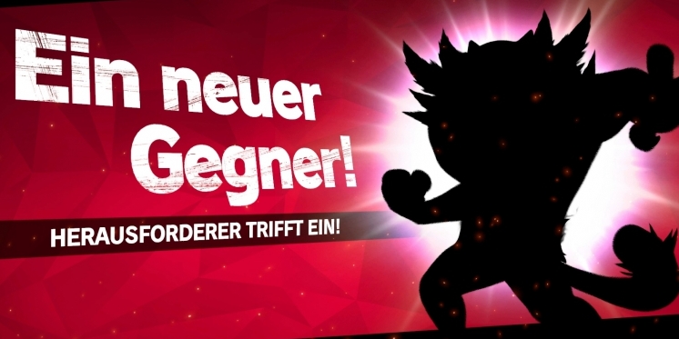 Eine schwarze Stilhouette auf einem roten Hintergrund. Daneben ein weißer Text.