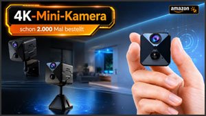 4K-Mini-Kamera für 36 €: Amazon senkt viel bestelltes Modell mit Akku, Nachtsicht und App-Zugriff
